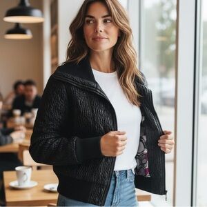 Mario Serrani Quilted Black Bomber Jacket